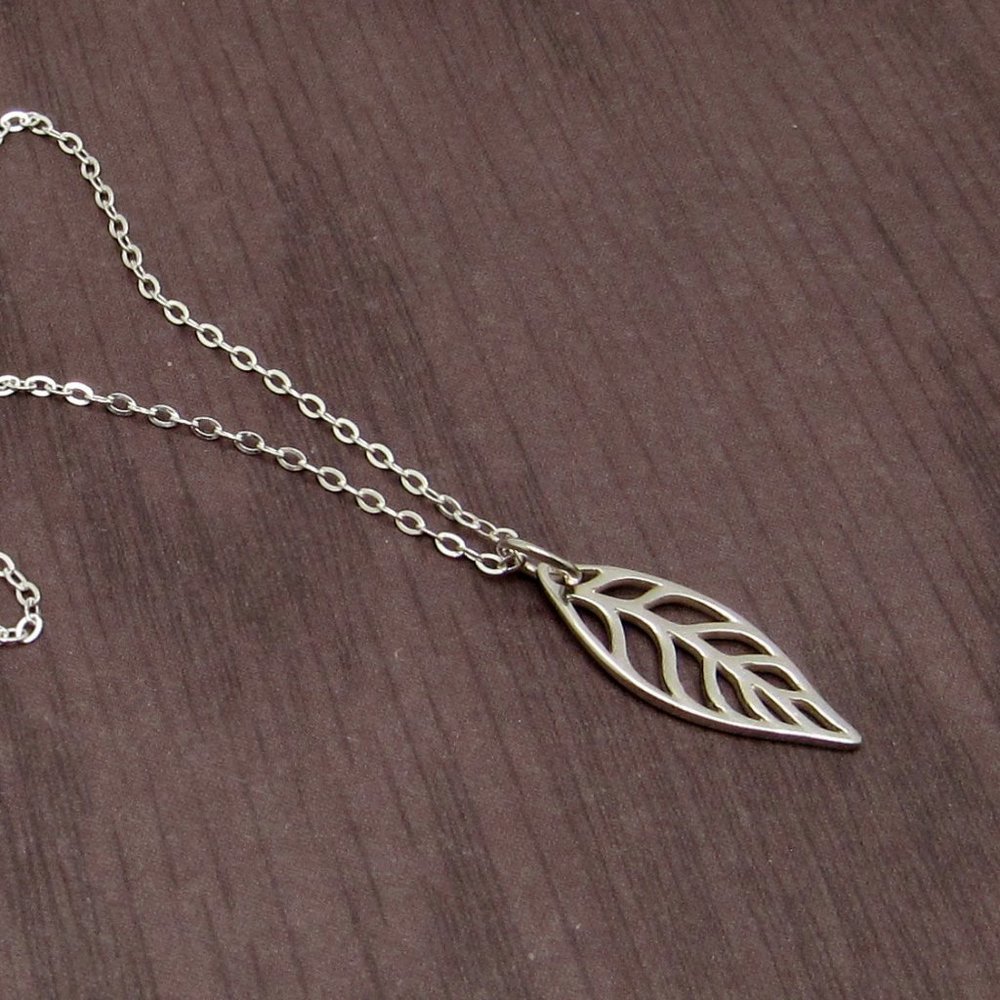 Sterling Silver  Leaf Charm with chain